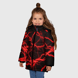 Куртка зимняя для девочки МОЛНИИ, цвет: 3D-черный — фото 2