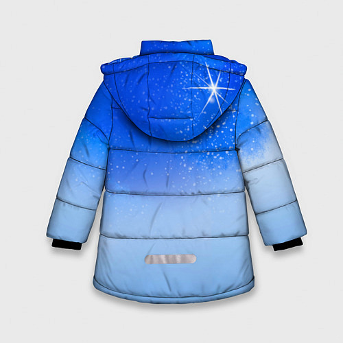 Зимняя куртка для девочки Кот и космос / 3D-Красный – фото 2