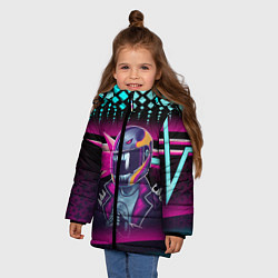 Куртка зимняя для девочки НЕОНОВЫЙ ГОНЩИК, цвет: 3D-светло-серый — фото 2