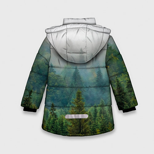 Зимняя куртка для девочки Лес мой храм / 3D-Красный – фото 2