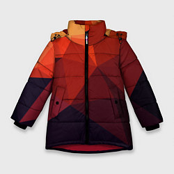 Куртка зимняя для девочки Грани, цвет: 3D-красный