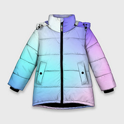 Куртка зимняя для девочки Небесно голубой градиентный, цвет: 3D-черный