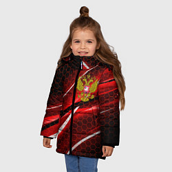 Куртка зимняя для девочки РОССИЯ, цвет: 3D-светло-серый — фото 2