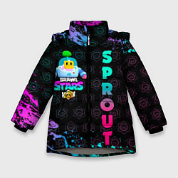 Куртка зимняя для девочки BRAWL STARS SPROUT 25, цвет: 3D-светло-серый