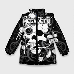 Куртка зимняя для девочки Megadeth, цвет: 3D-черный