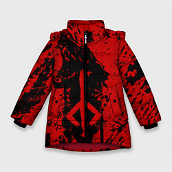 Куртка зимняя для девочки BLOODBORNE, цвет: 3D-красный