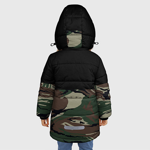 Зимняя куртка для девочки Пограничные Войска камуфляж / 3D-Светло-серый – фото 4