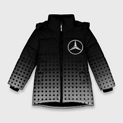 Куртка зимняя для девочки Mercedes-Benz, цвет: 3D-черный
