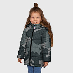 Куртка зимняя для девочки КАМУФЛЯЖ СОТЫ, цвет: 3D-черный — фото 2