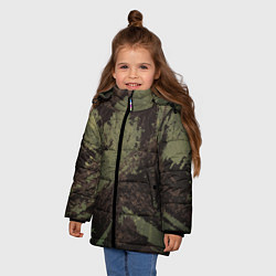 Куртка зимняя для девочки КАМУФЛЯЖ BROWN, цвет: 3D-черный — фото 2