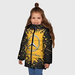Куртка зимняя для девочки Mercedes, цвет: 3D-светло-серый — фото 2