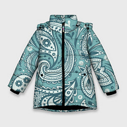 Куртка зимняя для девочки Узоры, цвет: 3D-черный