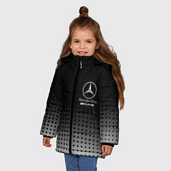 Куртка зимняя для девочки Mercedes-Benz, цвет: 3D-светло-серый — фото 2