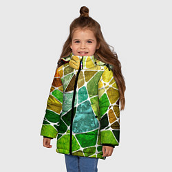 Куртка зимняя для девочки Мозаика, цвет: 3D-черный — фото 2