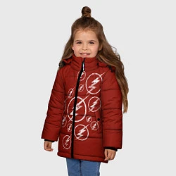 Куртка зимняя для девочки The Flash Logo, цвет: 3D-светло-серый — фото 2