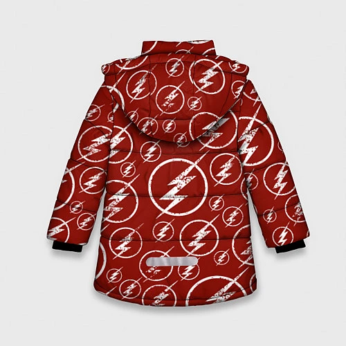 Зимняя куртка для девочки The Flash Logo Pattern / 3D-Светло-серый – фото 2