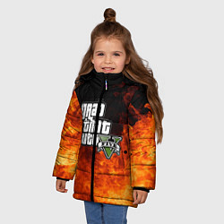 Куртка зимняя для девочки GTA, цвет: 3D-черный — фото 2