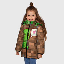 Куртка зимняя для девочки Minecraft Creeper, цвет: 3D-черный — фото 2