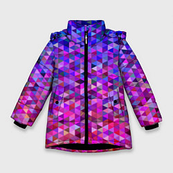 Зимняя куртка для девочки Треугольники мозаика пиксели