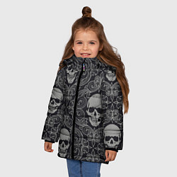 Куртка зимняя для девочки Весёлый Роджер, цвет: 3D-светло-серый — фото 2