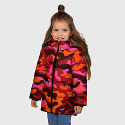 Куртка зимняя для девочки CAMOUFLAGE RED, цвет: 3D-черный — фото 2