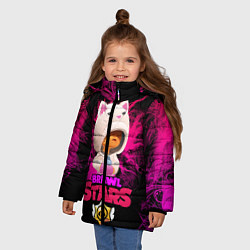 Куртка зимняя для девочки LEON CAT BRAWL STARS, цвет: 3D-светло-серый — фото 2