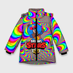 Куртка зимняя для девочки BRAWL STARS EL PRIMO, цвет: 3D-светло-серый