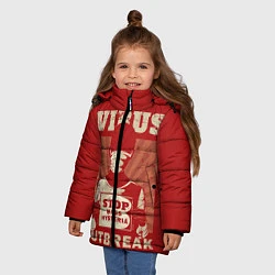 Куртка зимняя для девочки Virus Outbreak, цвет: 3D-черный — фото 2