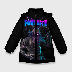 Куртка зимняя для девочки Raven Fortnite, цвет: 3D-черный