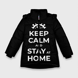 Зимняя куртка для девочки Keep calm and stay at home