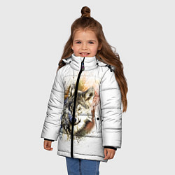 Куртка зимняя для девочки Wolf, цвет: 3D-красный — фото 2