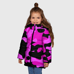 Куртка зимняя для девочки Цветной камуфляж, цвет: 3D-красный — фото 2