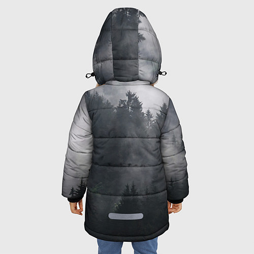 Зимняя куртка для девочки Лес / 3D-Светло-серый – фото 4