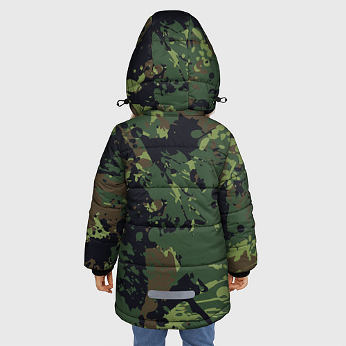 Зимняя куртка для девочки МИЛИТАРИ / 3D-Светло-серый – фото 4
