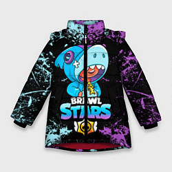 Куртка зимняя для девочки Brawl Stars Leon Shark, цвет: 3D-красный