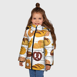 Куртка зимняя для девочки Булки, цвет: 3D-светло-серый — фото 2