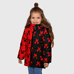 Куртка зимняя для девочки MINECRAFT CREEPER, цвет: 3D-черный — фото 2