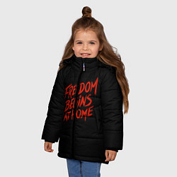 Куртка зимняя для девочки Freedom, цвет: 3D-черный — фото 2