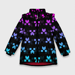 Куртка зимняя для девочки MINECRAFT CREEPER NEON, цвет: 3D-красный