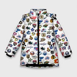 Куртка зимняя для девочки NHL PATTERN Z, цвет: 3D-черный