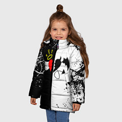 Куртка зимняя для девочки Добро и зло, Payton Moormeier, цвет: 3D-светло-серый — фото 2