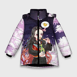 Куртка зимняя для девочки Незуко, цвет: 3D-черный