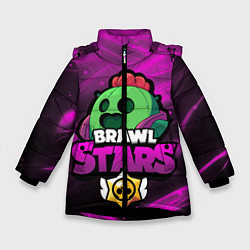 Куртка зимняя для девочки СПАЙК BRAWL STARS, цвет: 3D-черный