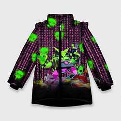 Куртка зимняя для девочки Virus 8-Bit, цвет: 3D-черный
