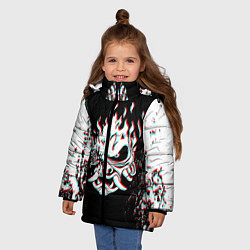 Куртка зимняя для девочки CYBERPUNK 2077 SAMURAI GLITCH, цвет: 3D-светло-серый — фото 2