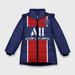 Куртка зимняя для девочки PSG home 20-21, цвет: 3D-черный