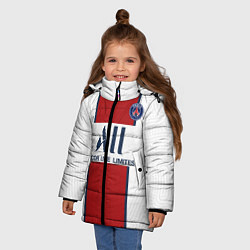 Куртка зимняя для девочки PSG away 20-21, цвет: 3D-красный — фото 2