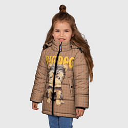Куртка зимняя для девочки Большой пёс, цвет: 3D-черный — фото 2