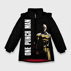 Куртка зимняя для девочки One Punch Man, цвет: 3D-красный