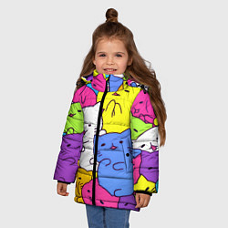 Куртка зимняя для девочки МИЛЫЕ КОТЯТКИ, цвет: 3D-черный — фото 2